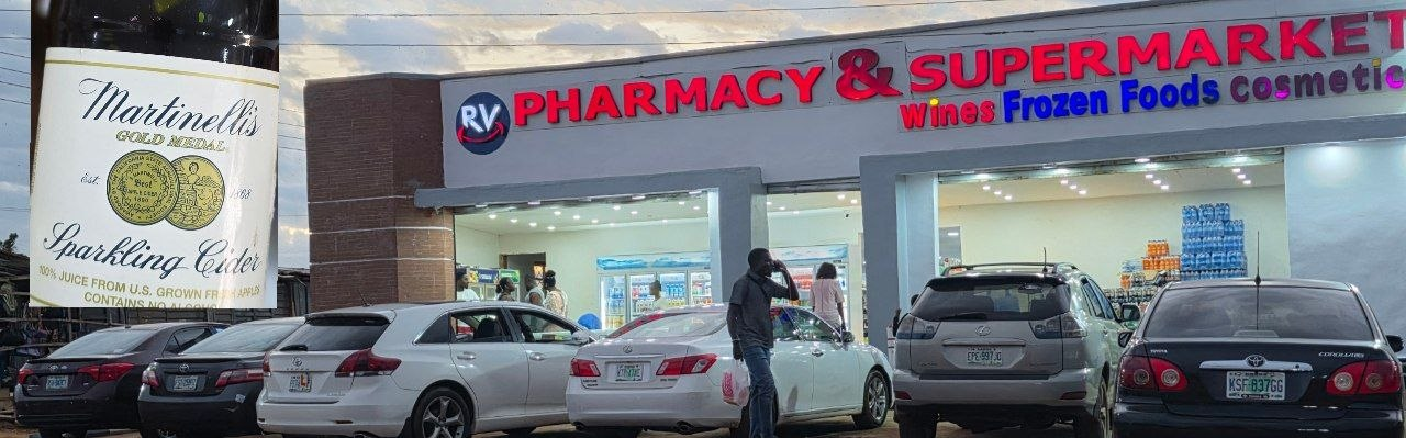 RV Pharmacy and Supermarket storefront, parking lot full